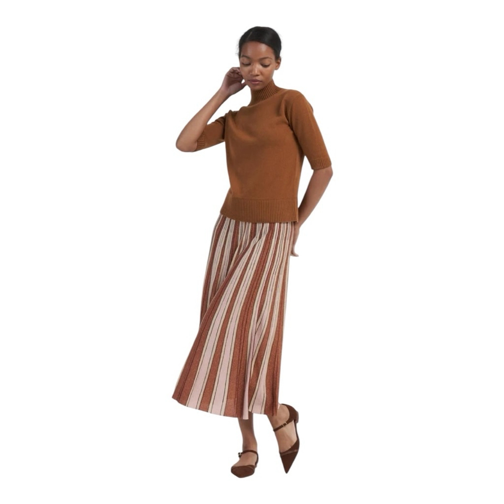 Zimmermann Luminosity Striped Lurex Midi Skirt Size 6-8 (2) - Picture 3 of 10
